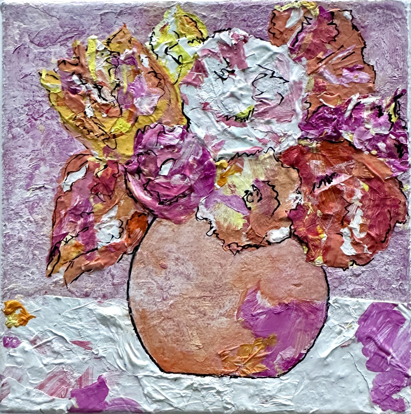 A JOYFUL BUNCH. Original Mixed Media Painting by B. Disckind