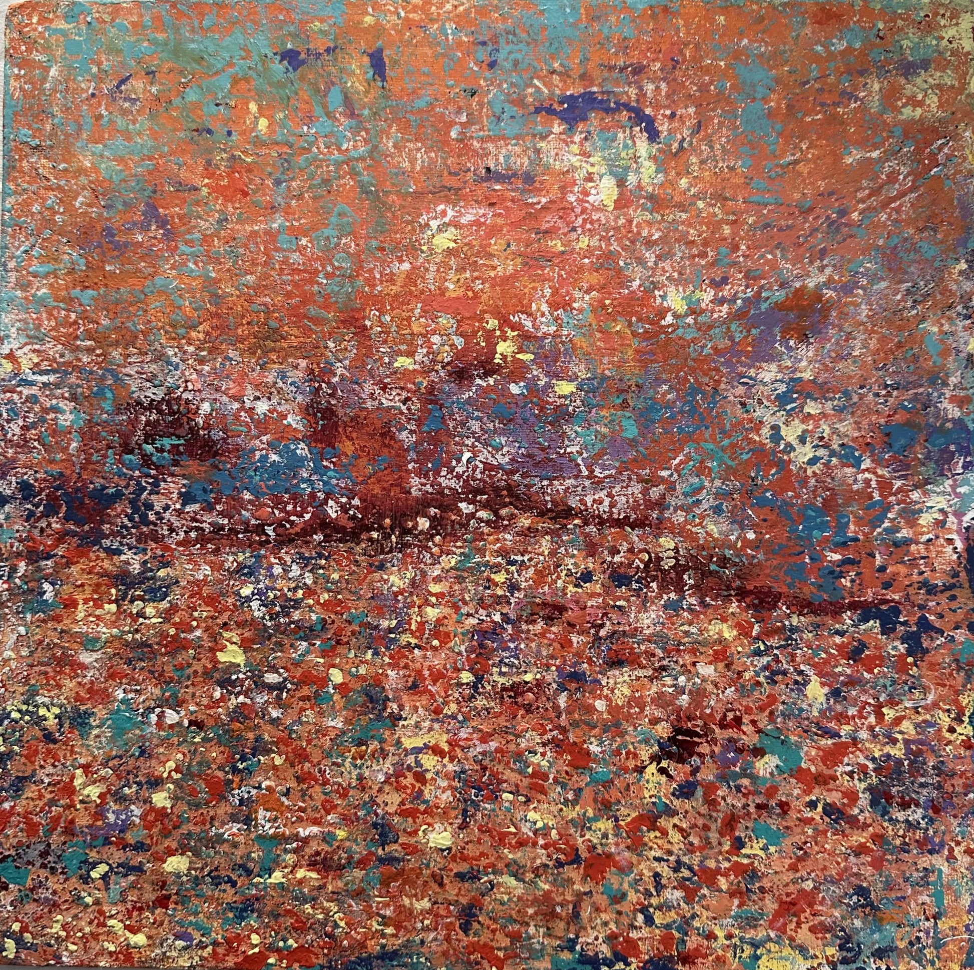 Underneath postcard - abstract art with textured surface and colors by B. Disckind