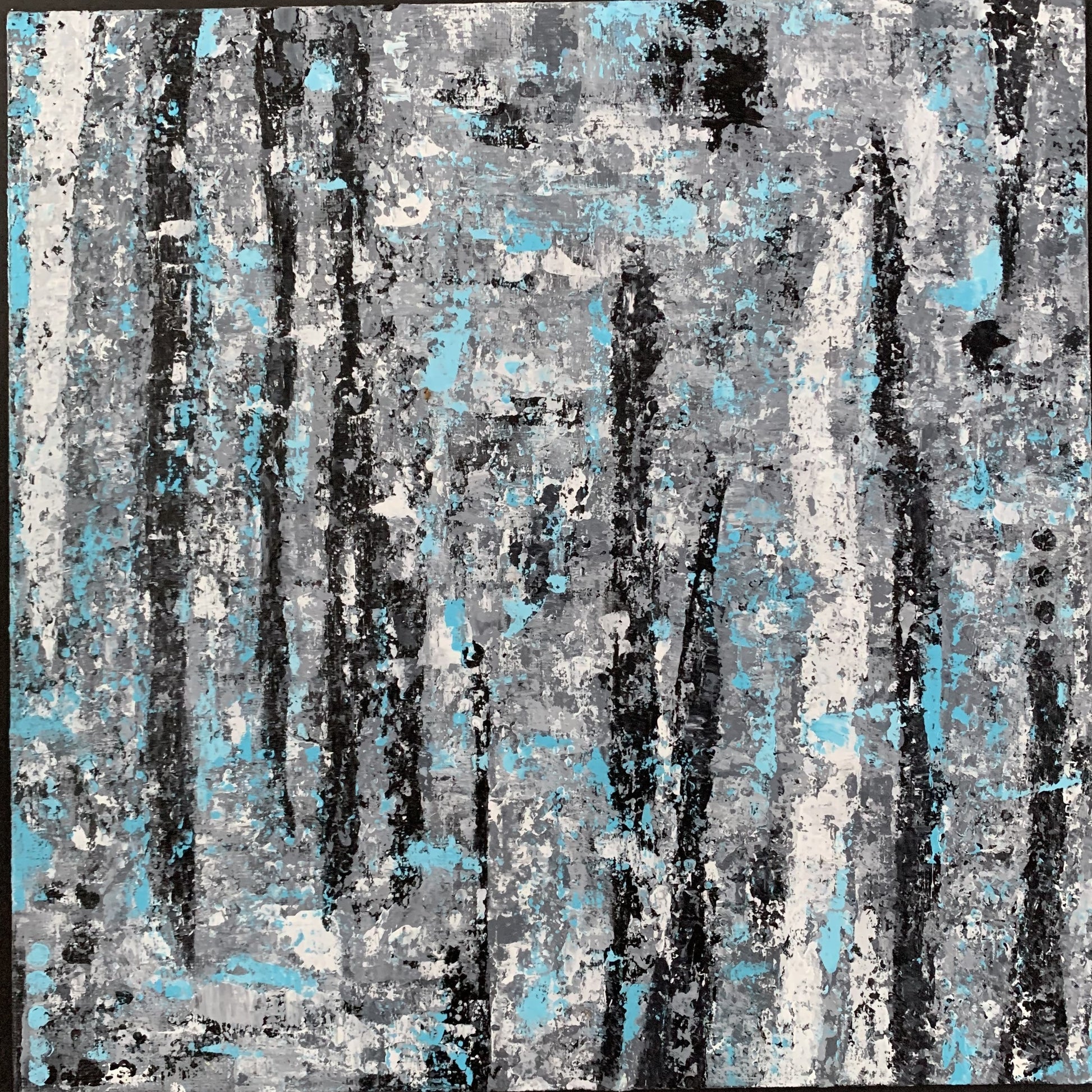 Winter abstract postcard with cool tones and seasonal landscape elements by B. Disckind